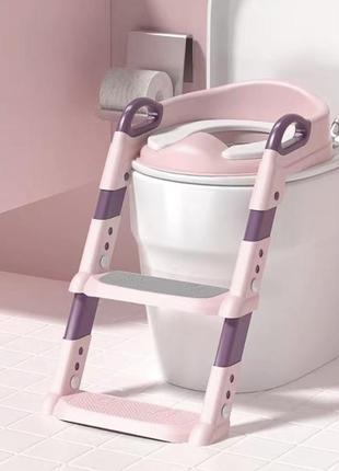 Дитяче сидіння зі сходами та ручками на стільці унітазу safety kids childr toilet trainer4 фото