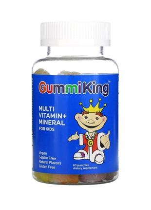 Gummiking, мультивітаміни та мінерали для дітей, полуниця, апельсин, лимон, виноград, вишня та грейпфрут, 60 жувальних мармеладок