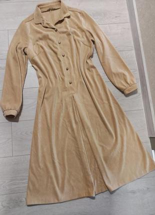 Платье вильветовое миди винтаж