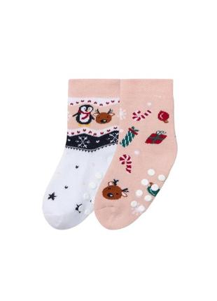 Термошкарпетки дитячі (2 пари)- махрові, підошва на силіконі