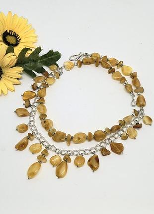 Намисто з натурального бурштину "осінні барви"