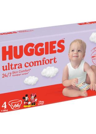 Підгузки huggies ultra comfort 4 (7-18 кг) mega 66 шт (5029053548777)2 фото