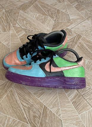 Кроссовки rare custom nike air force 1 multicolor bubble snow sneakers