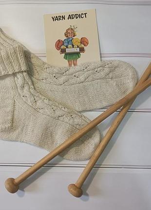 Вязаные женские/подростковые носки ручной работы, ажурные