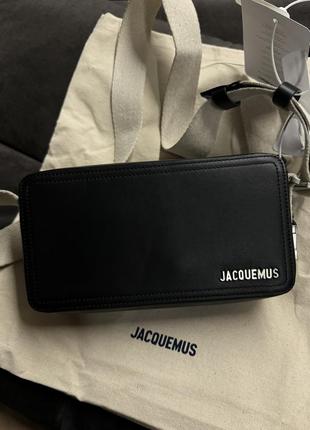 Сумка мужская кожаная черная jacquemus