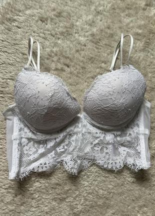Бюстгальтер топ ажурный корсет пуш ап лиф
