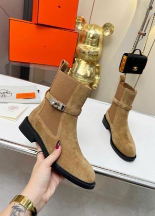 Чоботи з натуральної замші в стилі hermes🤎