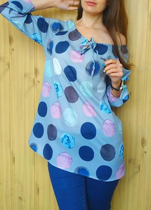 Кофта блуза кофточка в горох рукав 2 позиції розмір м нова