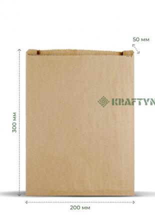 Пакет саше, крафт бурий, 200×50×300, 40г/м2 (1000шт)