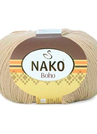 Шкарпеткова пряжа nako boho, кремовий 12534