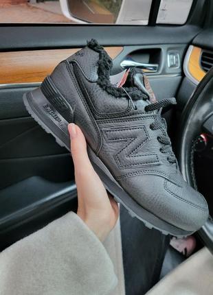 Зимние кроссовки new balance 574 утепленные натуральный мех