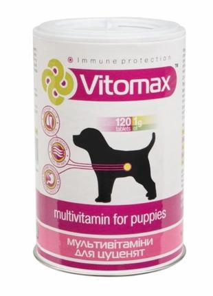 Vitomax мультивітаміни для цуценят усіх порід 120 табл.