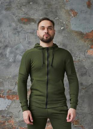 Трикотажна чоловіча кофта intruder cosmo кольору хакі
