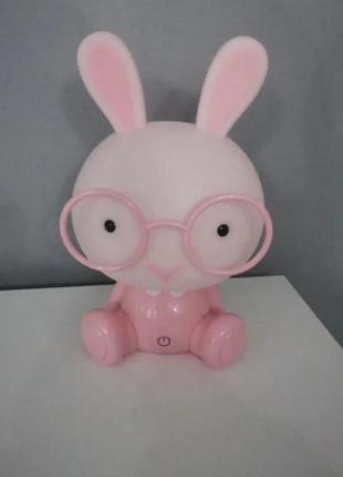 Детский светодиодный ночник jiamen кролик в очках. игрушки-ночники2 фото