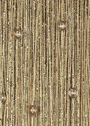 Шторы нити с люрексом с бусинами