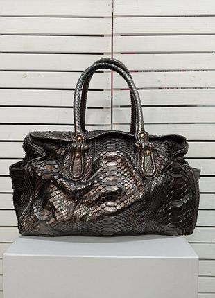 Сумка зі шкіри пітона zagliani made in italy