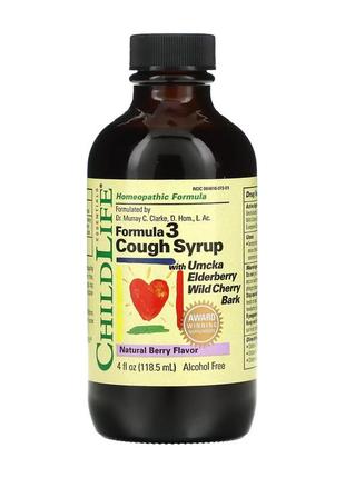 Formula 3 cough syrup - 118.5 ml natural berry
