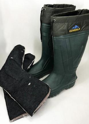 Сапоги качественные резиновые утепленные высокие. размер 43, резиновые сапоги для...