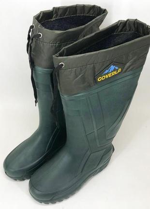 Сапоги качественные резиновые утепленные высокие. размер 43, резиновые сапоги для...