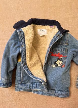 Утепленная джинсовка с mickey mouse