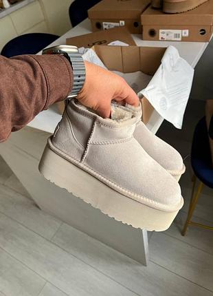 Уггі уггі ugg ultra mini platform сірий
