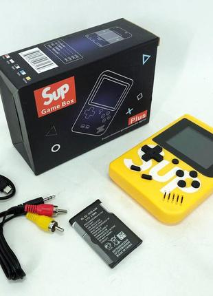 Игровая приставка консоль sup game box 500 игр, игровые приставки к телевизору. цвет: желтый9 фото