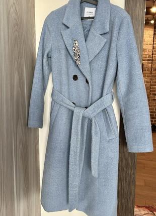 Wool blend голубе пальто 40 полу шерсть шерстяне пальто