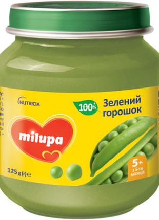 Детское пюре milupa зеленый горошек для детей от 5 месяцев 125 г (5900852060564)