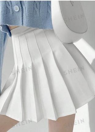 Спідниця міні біла у складку розмір с