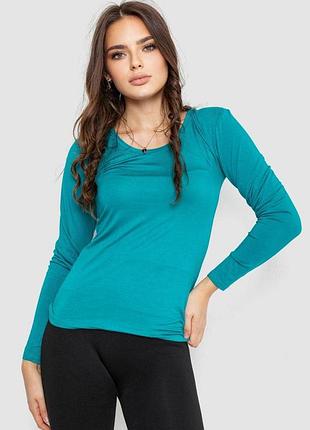 Лонгслив женский однотонный, цвет зеленый, 186r654