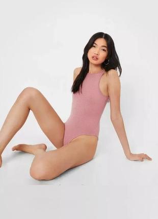 Безшовне боді бікіні в рубчик, майка-боді гольф бікіні primark m-l