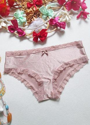 Суперовые атласные трусики в полоску с кружевом body embrace 🌺💜🌺