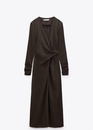 Платье миди из шерсти платья шерстяное zara