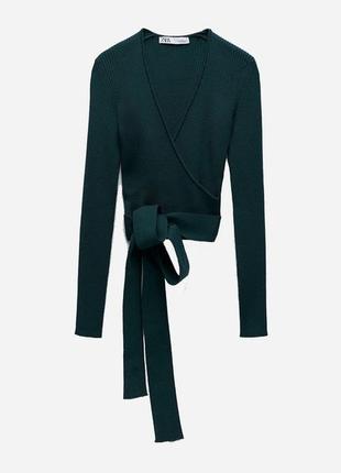 Трикотажний топ з довгим рукавом zara