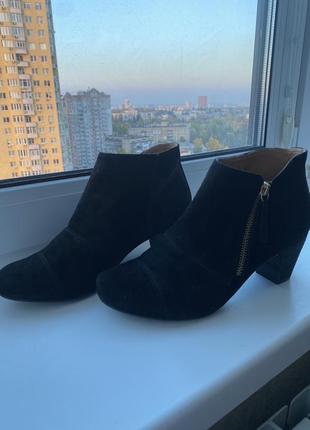 Натуральные замшевые ботильоны