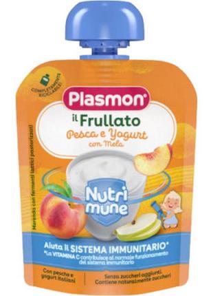 Детское пюре plasmon персик, яблоко, йогурт 85 г (1136144)