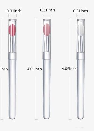 Набор кисточек с колпачком 3 шт для нанесения крема апликатор для губ кисть...