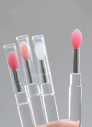 Набор кисточек с колпачком 3 шт для нанесения крема апликатор для губ кисть...