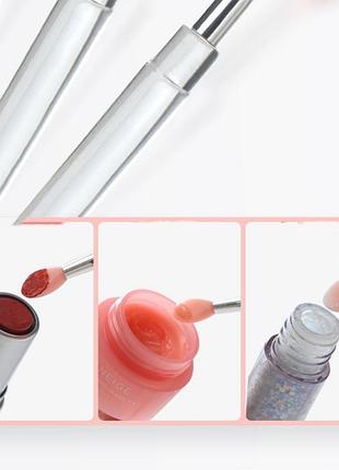 Набор кисточек с колпачком 3 шт для нанесения крема апликатор для губ кисть...