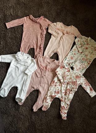 Набір 6 шт чоловічки для дівчинки george, 0-3 міс2 фото