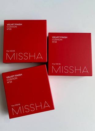 Крем-кушон з оксамитовим фінішем №23 missha velvet finish cushion spf50+/pa+++ - 15 мл