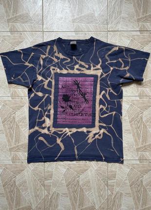 Футболка y2k rare japanese brand custom navy big page roses logo tee1 фото