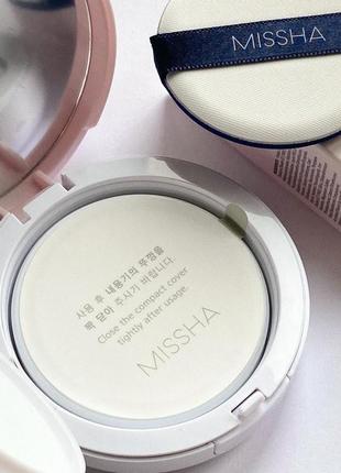 Тональна основа від корейського бренду missha magic cushion cover lasting  spf50+ pa+++