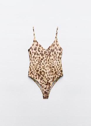 Боді в леопардовий принт zara 5039/4943 фото