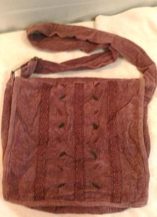 Вельветовая сумка кроссбоди