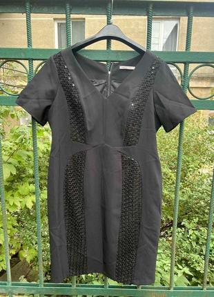 Жіноче класичне нарядне чорне плаття , гарно буде лягати по фігурі . плаття з підкладкою 52 розміру