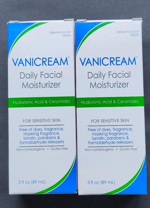 Зволожуючий крем для чутливої шкіри vanicream daily facial moisturizer 89ml