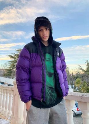 Tnf The North Face 1996 retro nuptse куртка пуховик мужская фиолетовая теплая зимняя 700 унисекс10 фото