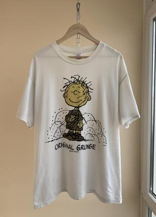 Винтажная футболка peanuts pigpen original grunge винтаж 90х комикс мультик мультфильм tintin disney looney tunes xl