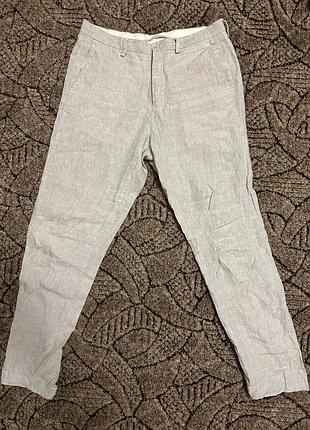 Льняные брюки/ летние брюки мужские zara